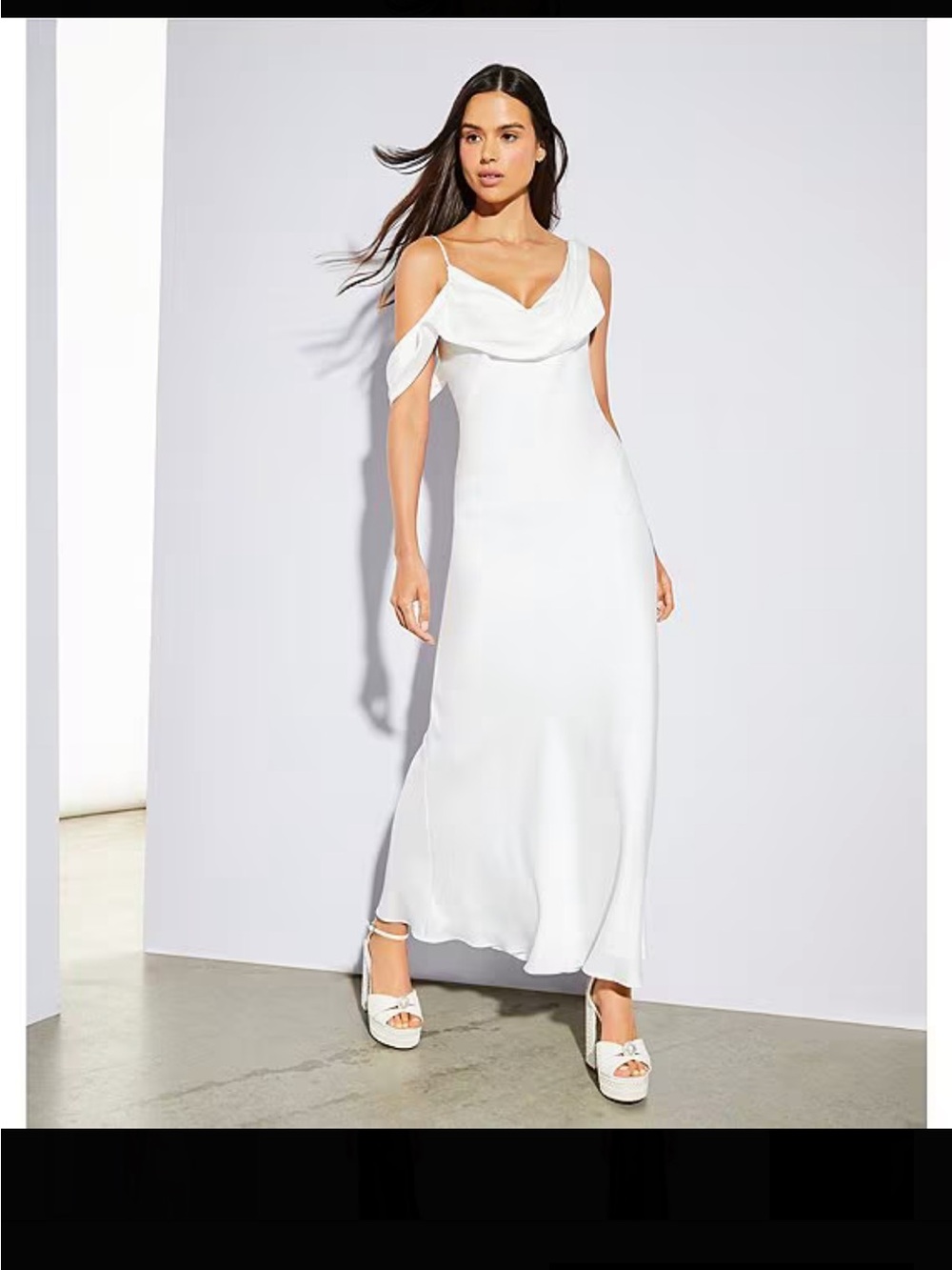 Gianni Bini off the shoulder maxi white dress